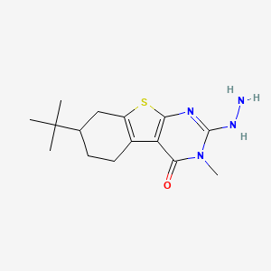 molecular formula C15H22N4OS B11621102 7-tert-butyl-2-hydrazinyl-3-methyl-5,6,7,8-tetrahydro[1]benzothieno[2,3-d]pyrimidin-4(3H)-one 