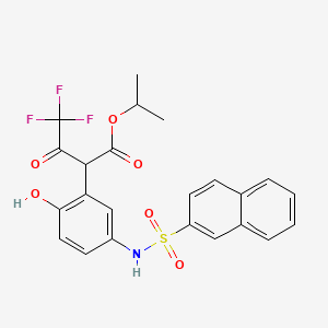 Propan-2-yl 4,4,4-trifluoro-2-[2-hydroxy-5-(naphthalene-2-sulfonamido)phenyl]-3-oxobutanoate