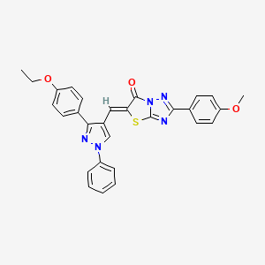 (5Z)-5-{[3-(4-ethoxyphenyl)-1-phenyl-1H-pyrazol-4-yl]methylidene}-2-(4-methoxyphenyl)[1,3]thiazolo[3,2-b][1,2,4]triazol-6(5H)-one