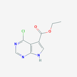 molecular formula C9H8ClN3O2 B116212 4-氯-7H-吡咯并[2,3-D]嘧啶-5-羧酸乙酯 CAS No. 144927-57-1