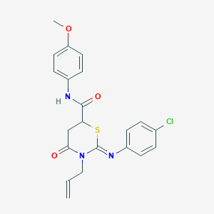 (2Z)-2-[(4-chlorophenyl)imino]-N-(4-methoxyphenyl)-4-oxo-3-(prop-2-en-1-yl)-1,3-thiazinane-6-carboxamide