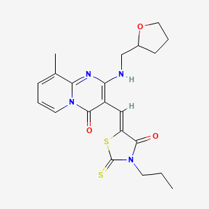 (5Z)-5-[[9-methyl-4-oxo-2-(oxolan-2-ylmethylamino)pyrido[1,2-a]pyrimidin-3-yl]methylidene]-3-propyl-2-sulfanylidene-1,3-thiazolidin-4-one