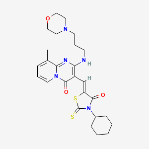 3-[(Z)-(3-cyclohexyl-4-oxo-2-thioxo-1,3-thiazolidin-5-ylidene)methyl]-9-methyl-2-[(3-morpholin-4-ylpropyl)amino]-4H-pyrido[1,2-a]pyrimidin-4-one