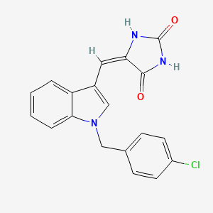 (5E)-5-{[1-(4-chlorobenzyl)-1H-indol-3-yl]methylidene}imidazolidine-2,4-dione