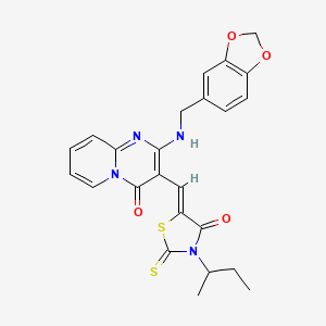 2-[(1,3-benzodioxol-5-ylmethyl)amino]-3-{(Z)-[3-(butan-2-yl)-4-oxo-2-thioxo-1,3-thiazolidin-5-ylidene]methyl}-4H-pyrido[1,2-a]pyrimidin-4-one