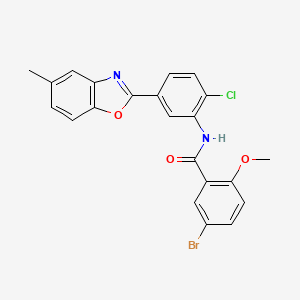 5-bromo-N-[2-chloro-5-(5-methyl-1,3-benzoxazol-2-yl)phenyl]-2-methoxybenzamide