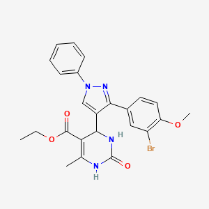 ethyl 4-[3-(3-bromo-4-methoxyphenyl)-1-phenyl-1H-pyrazol-4-yl]-6-methyl-2-oxo-1,2,3,4-tetrahydropyrimidine-5-carboxylate