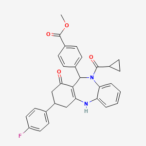 methyl 4-[10-(cyclopropylcarbonyl)-3-(4-fluorophenyl)-1-hydroxy-3,4,10,11-tetrahydro-2H-dibenzo[b,e][1,4]diazepin-11-yl]benzoate