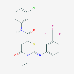 (2Z)-N-(3-chlorophenyl)-3-ethyl-4-oxo-2-{[3-(trifluoromethyl)phenyl]imino}-1,3-thiazinane-6-carboxamide