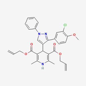 diallyl 4-[3-(3-chloro-4-methoxyphenyl)-1-phenyl-1H-pyrazol-4-yl]-2,6-dimethyl-1,4-dihydro-3,5-pyridinedicarboxylate