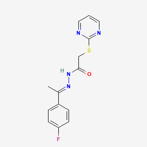 N'-[(1E)-1-(4-fluorophenyl)ethylidene]-2-(pyrimidin-2-ylsulfanyl)acetohydrazide