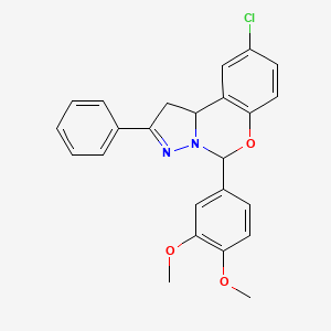 9-Chloro-5-(3,4-dimethoxyphenyl)-2-phenyl-1,10b-dihydropyrazolo[1,5-c][1,3]benzoxazine