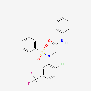 2-{N-[2-Chloro-5-(trifluoromethyl)phenyl]benzenesulfonamido}-N-(4-methylphenyl)acetamide