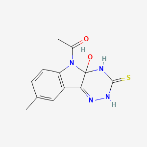 1-(4a-hydroxy-8-methyl-3-thioxo-2,3,4,4a-tetrahydro-5H-[1,2,4]triazino[5,6-b]indol-5-yl)ethanone