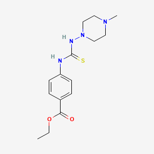 molecular formula C15H22N4O2S B11621911 Ethyl 4-{[(4-methylpiperazin-1-yl)carbamothioyl]amino}benzoate 