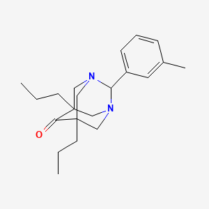 molecular formula C21H30N2O B11621934 2-(3-Methylphenyl)-5,7-dipropyl-1,3-diazatricyclo[3.3.1.1~3,7~]decan-6-one 