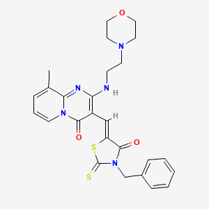 3-[(Z)-(3-Benzyl-4-oxo-2-thioxo-1,3-thiazolidin-5-ylidene)methyl]-9-methyl-2-{[2-(4-morpholinyl)ethyl]amino}-4H-pyrido[1,2-A]pyrimidin-4-one