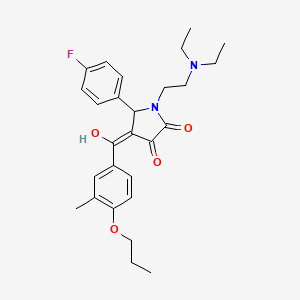 1-[2-(diethylamino)ethyl]-5-(4-fluorophenyl)-3-hydroxy-4-[(3-methyl-4-propoxyphenyl)carbonyl]-1,5-dihydro-2H-pyrrol-2-one