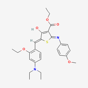 molecular formula C27H32N2O5S B11621982 ethyl (5Z)-5-[4-(diethylamino)-2-ethoxybenzylidene]-2-[(4-methoxyphenyl)amino]-4-oxo-4,5-dihydrothiophene-3-carboxylate 