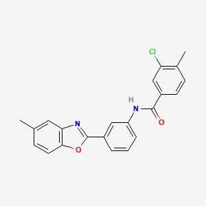 3-chloro-4-methyl-N-[3-(5-methyl-1,3-benzoxazol-2-yl)phenyl]benzamide