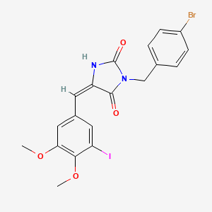 (5E)-3-(4-bromobenzyl)-5-(3-iodo-4,5-dimethoxybenzylidene)imidazolidine-2,4-dione