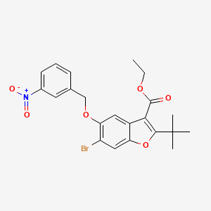 molecular formula C22H22BrNO6 B11622029 Ethyl 6-bromo-2-tert-butyl-5-[(3-nitrophenyl)methoxy]-1-benzofuran-3-carboxylate 