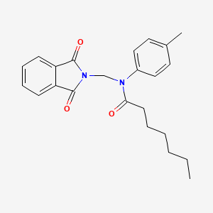 molecular formula C23H26N2O3 B11622075 N-[(1,3-dioxoisoindol-2-yl)methyl]-N-(4-methylphenyl)heptanamide 