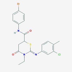 (2Z)-N-(4-bromophenyl)-2-[(3-chloro-4-methylphenyl)imino]-3-ethyl-4-oxo-1,3-thiazinane-6-carboxamide