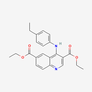 molecular formula C23H24N2O4 B11622107 Diethyl 4-[(4-ethylphenyl)amino]quinoline-3,6-dicarboxylate 