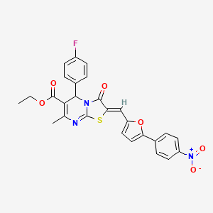 ethyl (2Z)-5-(4-fluorophenyl)-7-methyl-2-{[5-(4-nitrophenyl)furan-2-yl]methylidene}-3-oxo-2,3-dihydro-5H-[1,3]thiazolo[3,2-a]pyrimidine-6-carboxylate