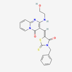 3-[(Z)-(3-benzyl-4-oxo-2-thioxo-1,3-thiazolidin-5-ylidene)methyl]-2-[(2-hydroxyethyl)amino]-4H-pyrido[1,2-a]pyrimidin-4-one