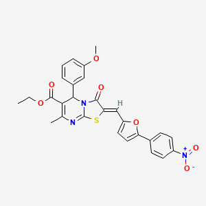 Ethyl (2Z)-5-(3-methoxyphenyl)-7-methyl-2-{[5-(4-nitrophenyl)furan-2-YL]methylidene}-3-oxo-2H,3H,5H-[1,3]thiazolo[3,2-A]pyrimidine-6-carboxylate