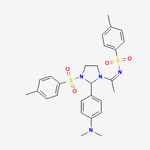 N-[(1Z)-1-{2-[4-(dimethylamino)phenyl]-3-[(4-methylphenyl)sulfonyl]imidazolidin-1-yl}ethylidene]-4-methylbenzenesulfonamide