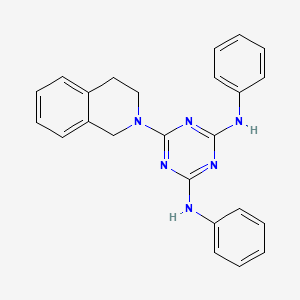 molecular formula C24H22N6 B11622139 6-(3,4-dihydroisoquinolin-2(1H)-yl)-N,N'-diphenyl-1,3,5-triazine-2,4-diamine 