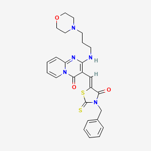 3-[(Z)-(3-benzyl-4-oxo-2-thioxo-1,3-thiazolidin-5-ylidene)methyl]-2-[(3-morpholin-4-ylpropyl)amino]-4H-pyrido[1,2-a]pyrimidin-4-one