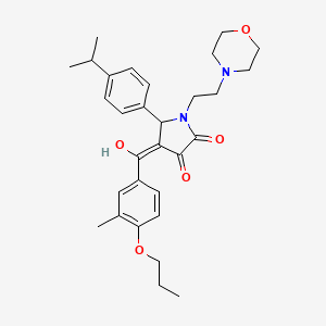 molecular formula C30H38N2O5 B11622163 3-hydroxy-4-[(3-methyl-4-propoxyphenyl)carbonyl]-1-[2-(morpholin-4-yl)ethyl]-5-[4-(propan-2-yl)phenyl]-1,5-dihydro-2H-pyrrol-2-one 