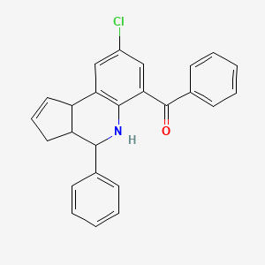 molecular formula C25H20ClNO B11622189 6-Benzoyl-8-chloro-4-phenyl-3H,3AH,4H,5H,9BH-cyclopenta[C]quinoline 