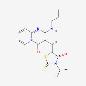 3-[(Z)-(3-isopropyl-4-oxo-2-thioxo-1,3-thiazolidin-5-ylidene)methyl]-9-methyl-2-(propylamino)-4H-pyrido[1,2-a]pyrimidin-4-one