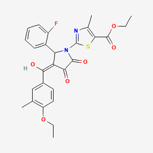 ethyl 2-{3-[(4-ethoxy-3-methylphenyl)carbonyl]-2-(2-fluorophenyl)-4-hydroxy-5-oxo-2,5-dihydro-1H-pyrrol-1-yl}-4-methyl-1,3-thiazole-5-carboxylate