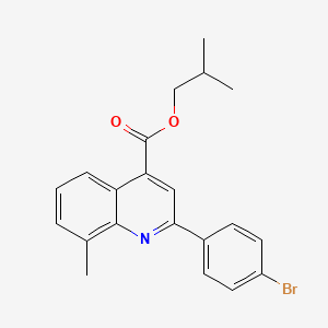 molecular formula C21H20BrNO2 B11622249 2-Methylpropyl 2-(4-bromophenyl)-8-methylquinoline-4-carboxylate CAS No. 355421-01-1