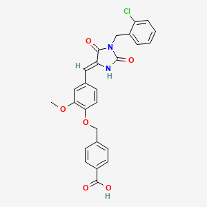 molecular formula C26H21ClN2O6 B11622265 4-[(4-{(Z)-[1-(2-chlorobenzyl)-2,5-dioxoimidazolidin-4-ylidene]methyl}-2-methoxyphenoxy)methyl]benzoic acid 