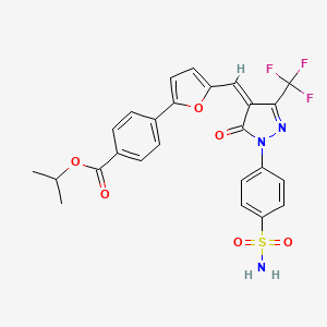 propan-2-yl 4-(5-{(Z)-[5-oxo-1-(4-sulfamoylphenyl)-3-(trifluoromethyl)-1,5-dihydro-4H-pyrazol-4-ylidene]methyl}furan-2-yl)benzoate