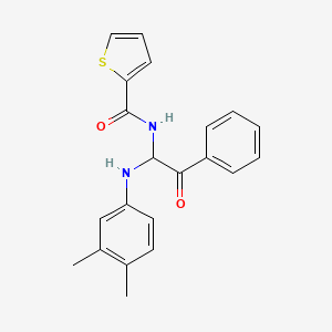 molecular formula C21H20N2O2S B11622273 N-{1-[(3,4-dimethylphenyl)amino]-2-oxo-2-phenylethyl}thiophene-2-carboxamide 