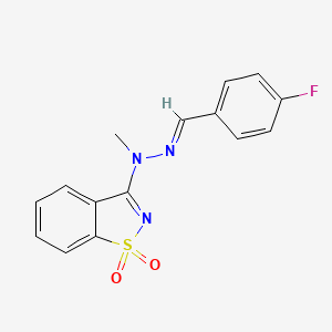 3-[(2E)-2-(4-fluorobenzylidene)-1-methylhydrazinyl]-1,2-benzothiazole 1,1-dioxide