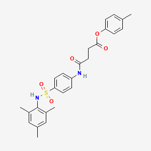 molecular formula C26H28N2O5S B11622336 4-Methylphenyl 4-oxo-4-({4-[(2,4,6-trimethylphenyl)sulfamoyl]phenyl}amino)butanoate 