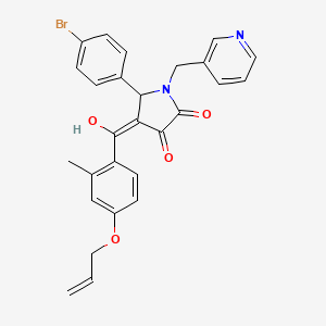 molecular formula C27H23BrN2O4 B11622344 5-(4-bromophenyl)-3-hydroxy-4-{[2-methyl-4-(prop-2-en-1-yloxy)phenyl]carbonyl}-1-(pyridin-3-ylmethyl)-1,5-dihydro-2H-pyrrol-2-one 