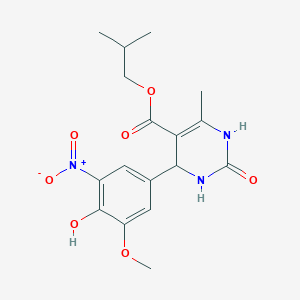 molecular formula C17H21N3O7 B11622358 2-Methylpropyl 4-(4-hydroxy-3-methoxy-5-nitrophenyl)-6-methyl-2-oxo-1,2,3,4-tetrahydropyrimidine-5-carboxylate 