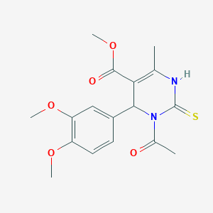 molecular formula C17H20N2O5S B11622398 Methyl 3-acetyl-4-(3,4-dimethoxyphenyl)-6-methyl-2-thioxo-1,2,3,4-tetrahydro-5-pyrimidinecarboxylate CAS No. 330567-79-8