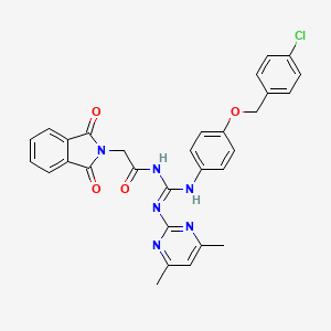 N-{(Z)-({4-[(4-chlorobenzyl)oxy]phenyl}amino)[(4,6-dimethylpyrimidin-2-yl)amino]methylidene}-2-(1,3-dioxo-1,3-dihydro-2H-isoindol-2-yl)acetamide