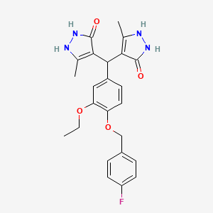 4,4'-({3-ethoxy-4-[(4-fluorobenzyl)oxy]phenyl}methanediyl)bis(3-methyl-1H-pyrazol-5-ol)